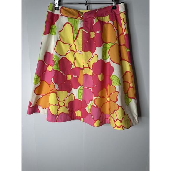 Vtg Lilly Pulitzer Skirt Sz 2 Bold Colorful Mod Floral Cotton A-Line Retro - Picture 3 of 10
